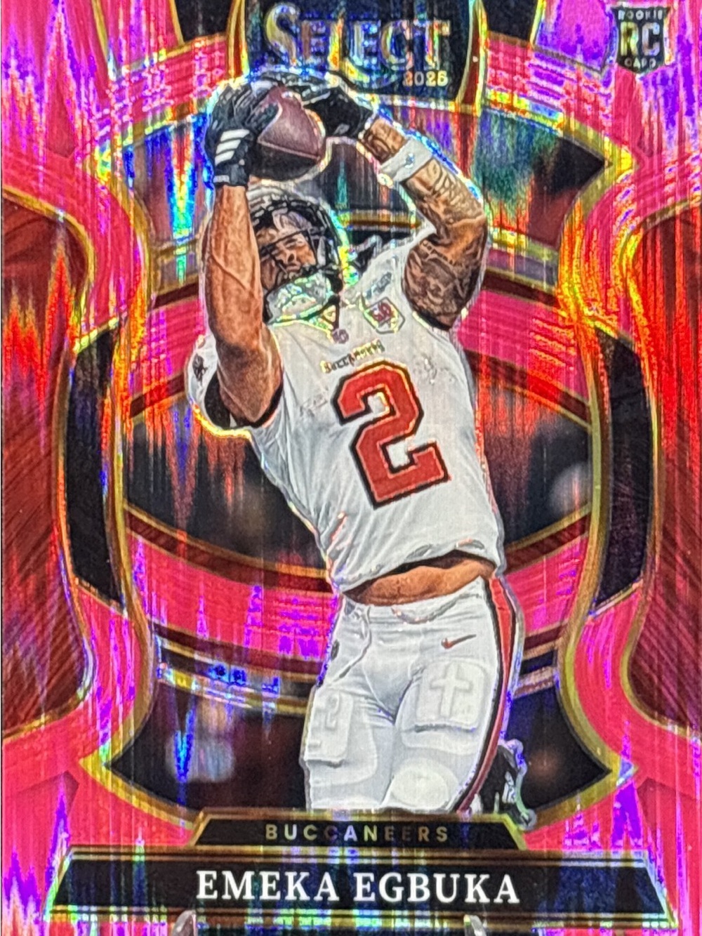 Panini Select Emeka Egbuka Holographic Pink Parallel Rookie Card